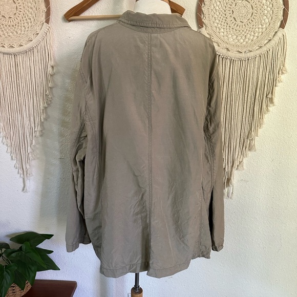 J Jill tan lt brown linen and silk blend lightweight jacket size 3X - Picture 4 of 6